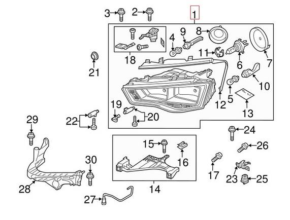 Audi Headlight Assembly - Driver Side (Halogen) 8K0941003AD